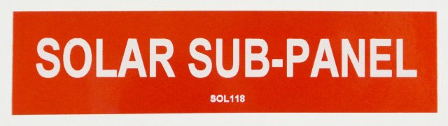 SOL118 - 4" X 1" - "SOLAR SUB-PANEL"